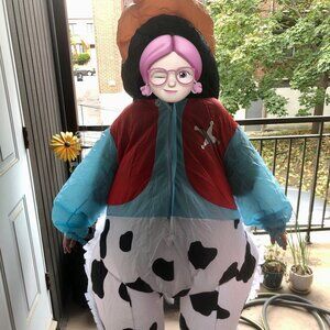 NWOT Adult Inflatable Cowboy Costume Fan Powered + Box & Batteries Halloween L